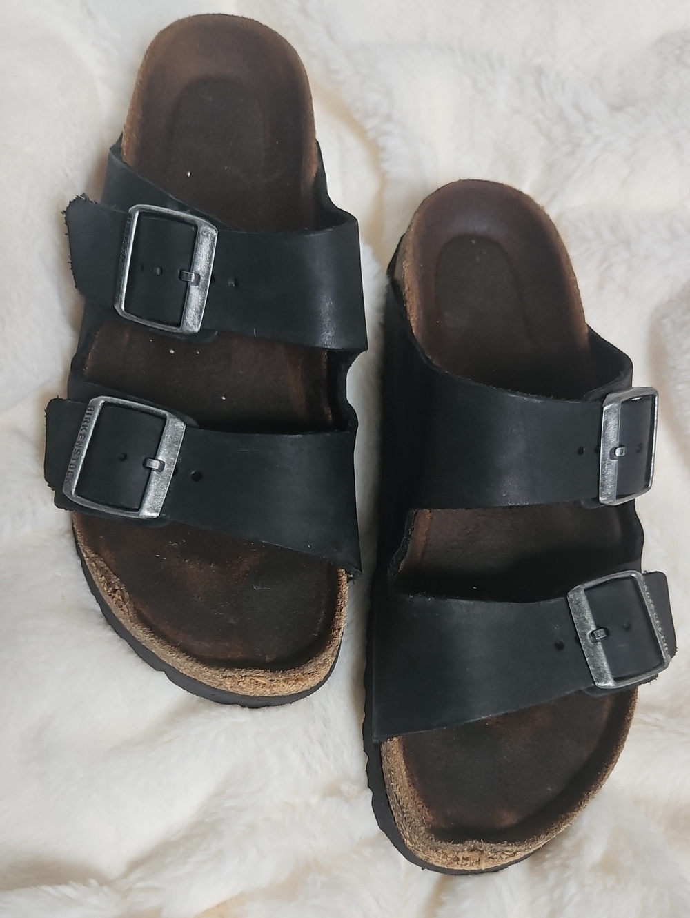 Birkenstock Arizona Sandals – Black Leather – EU 38  – Classic Double Strap